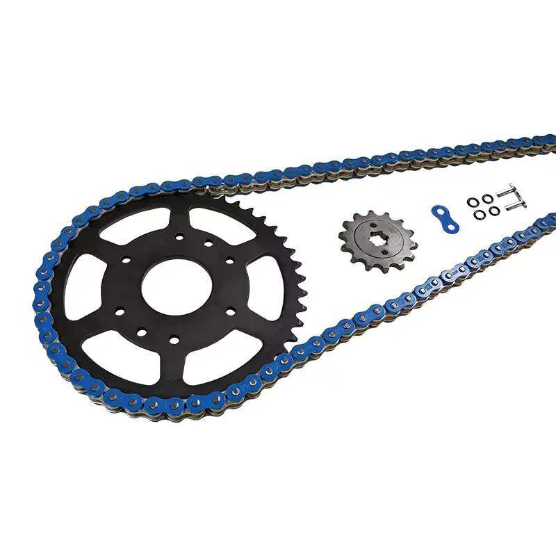 EK Chain Kettensatz 520 MVXZ-2 passend für Fantic Caballero Rally Deluxe 500 2021-2024 Blau Mega-Angebot