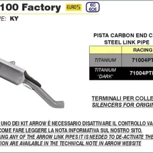 Sale Arrow Pista Titan Schwarz Endschalldämpfer passend für Aprilia RSV 4 1100 Factory 21-22