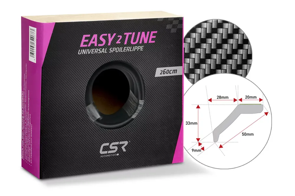 Sonderaktion easy²tune Universal Spoilerlippe im Carbon-Look zum Ankleben ZB131-C