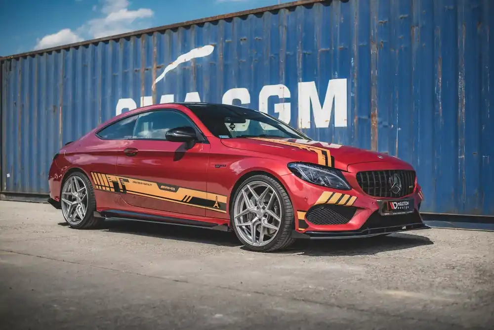 Street Pro Seitenschweller Ansatz + Flaps passend für Mercedes-AMG C43 Coupe C205 Neue Kollektion