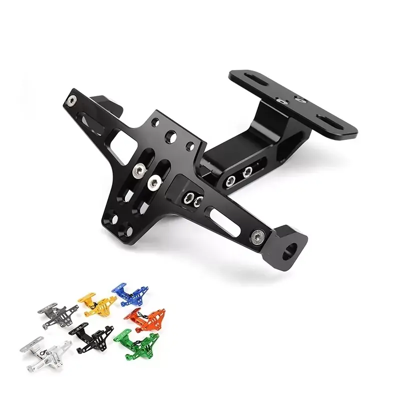 Universal Motorrad Kennzeichenhalter aus CNC Aluminium schwarz eloxiert Rabatt
