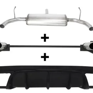 Sonderaktion Ulter Sportendschalldämpfer passend für Alfa Romeo Giulietta 2010-2016 mit 4 Duplex Endrohren oval