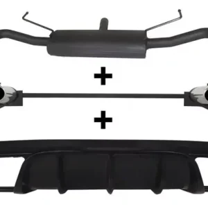 Ulter Sportauspuff passend für Alfa Romeo Giulietta 2010-2016 4 Duplex Endrohre oval Echt