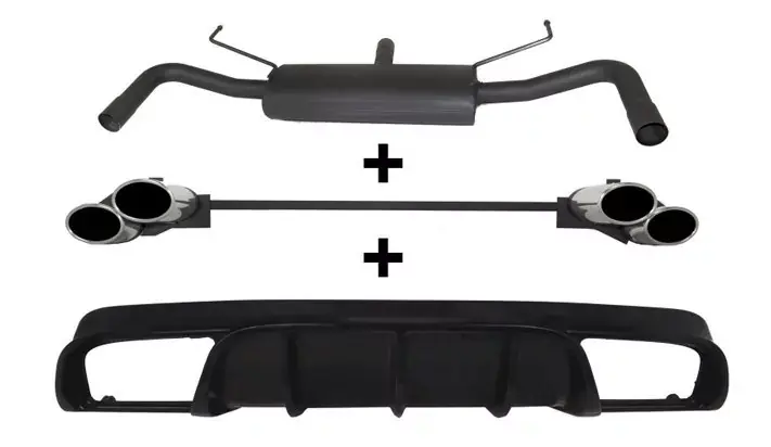 Ulter Sportauspuff passend für Alfa Romeo Giulietta 2010-2016 4 Duplex Endrohre oval Echt