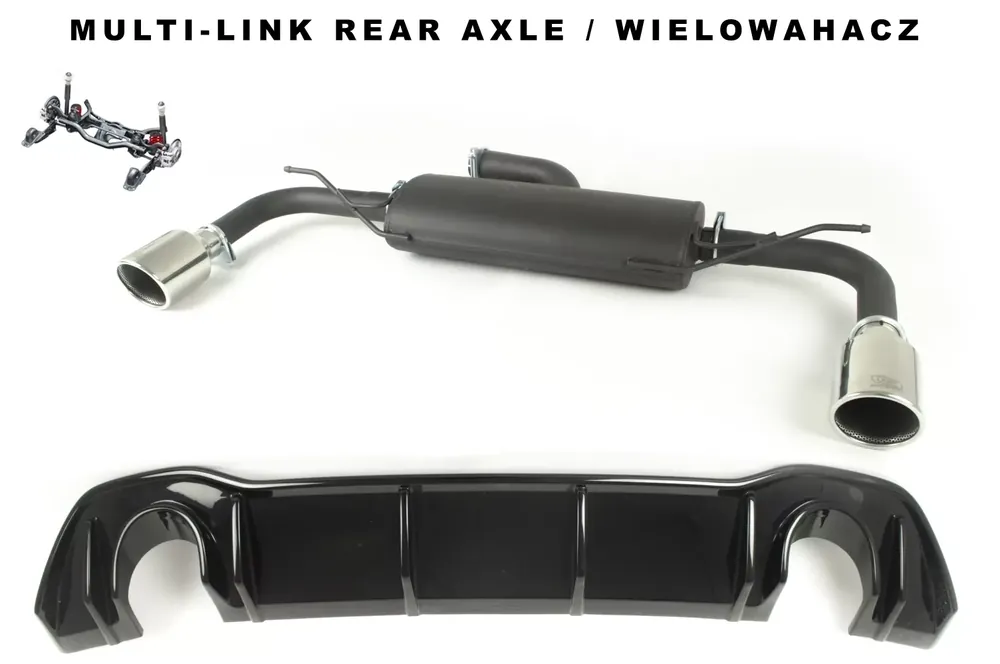 Ulter Sportauspuff passend für Volkswagen GOLF VIII – 2 Duplex Endrohre rund Ø100 Must-Have