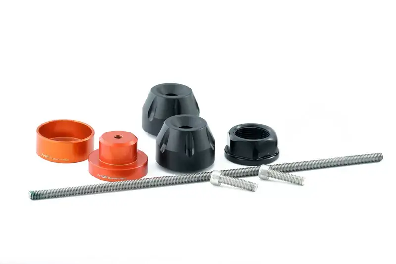 Zertifiziert MG Biketec Sturzprotektoren / Protektor - Schwinge passend für KTM 690 Enduro ab 2008