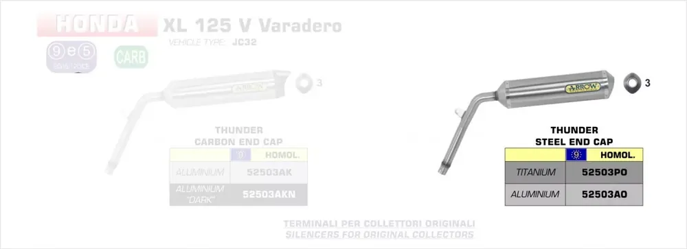 Meistverkauft Arrow Endschalldämpfer Street Thunder Aluminium passend für Honda XL 125 V