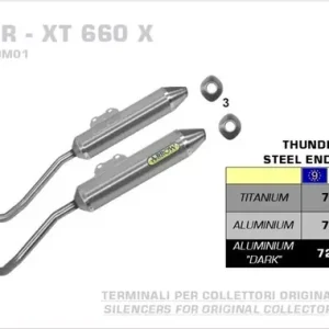Arrow Endschalldämpferpaar Thunder Aluminium passend für Yamaha XT 660 Direktkauf