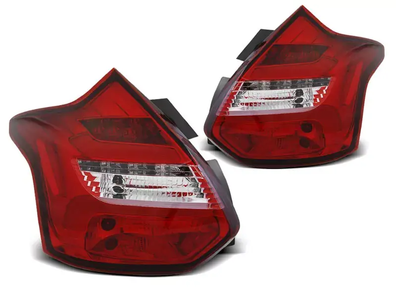 Begrenztes Angebot LED Rückleuchten rot weiß mit dynamischem Blinker passend für Ford Focus 3 11–10/14 Schrägheck