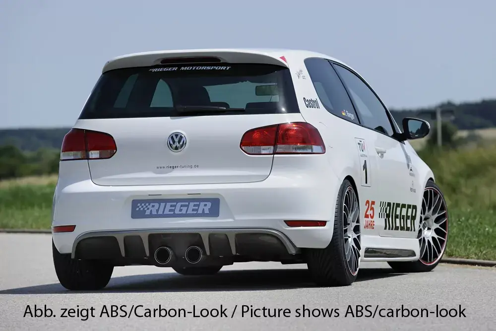 Must-Have Rieger Heckeinsatz mit 2 Doppelfinnen passend für VW Golf 6 GTI 5-tür.