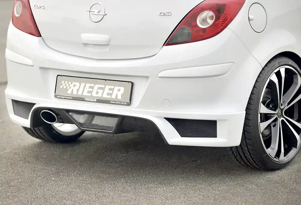 Markenprodukt Rieger Heckschürzenansatz passend für Opel Corsa D Facelift (ab 01/2011)