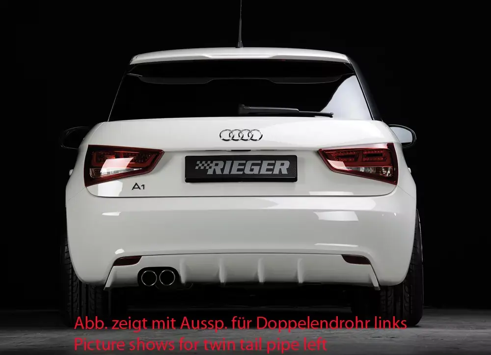 Bestpreis Rieger Heckeinsatz passend für Audi A1 (8X) Sportback 08.10–12.14 (bis Facelift)