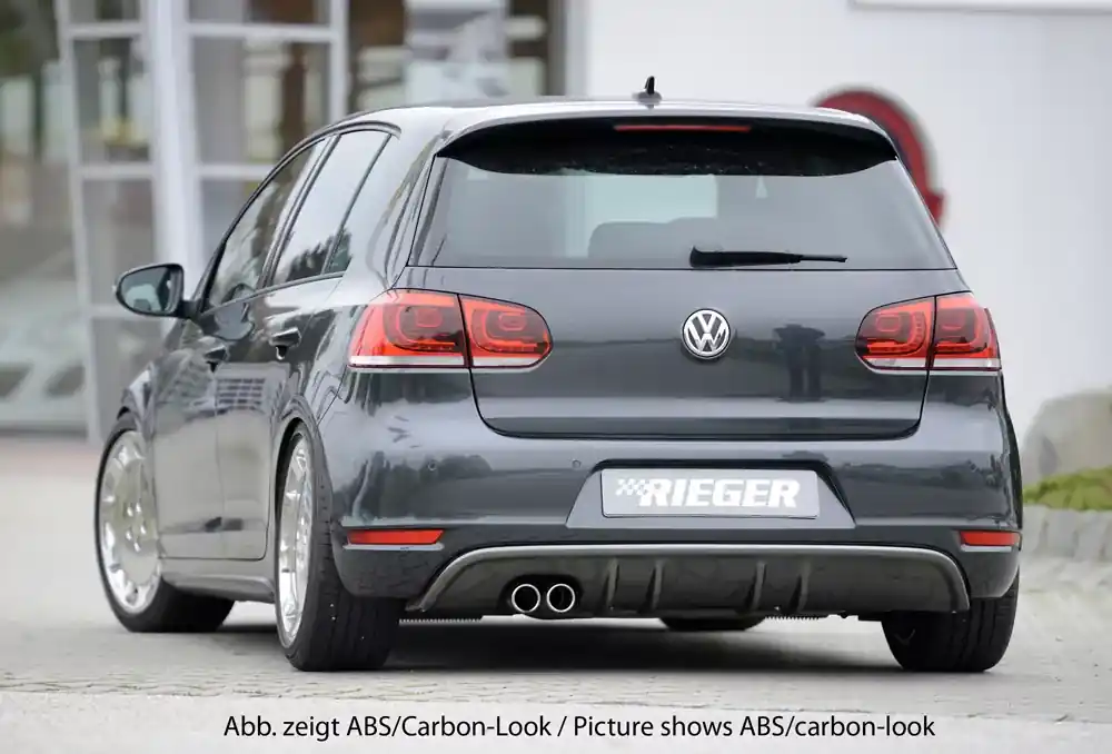 Finale Aktion Rieger Heckeinsatz mit 2 Doppelfinnen passend für VW Golf 6 GTD 3-tür.