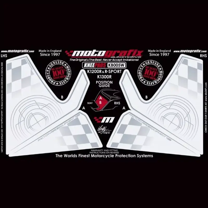 Motografix Tankschutz Knie Pads passend für BMW K 1200/R/SPORT (2007) Solange Der Vorrat Reicht