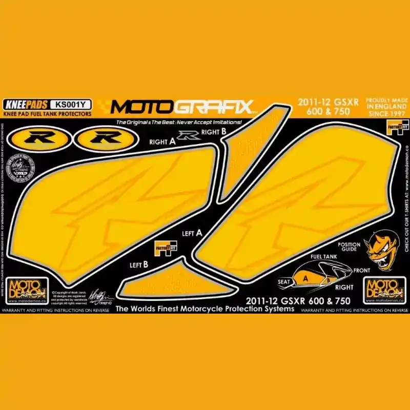 Top-Seller Motografix Tankschutz Knie Pads passend für Suzuki GSX-R 750 / 600 (2011-)