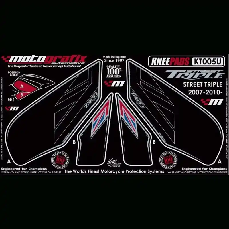 Schnäppchen Motografix Tankschutz Knie Pads passend für Triumph Street Triple 2007-2012