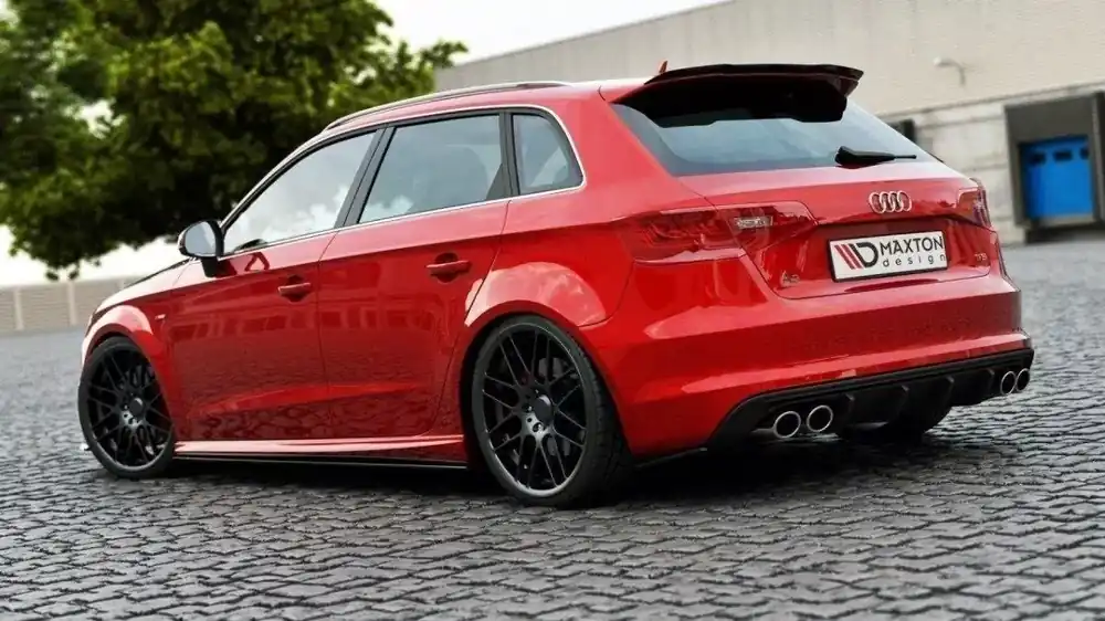 Günstig Heck Ansatz Flaps Diffusor passend für Audi S3 / A3 S-Line 8V Hatchback / Sportback