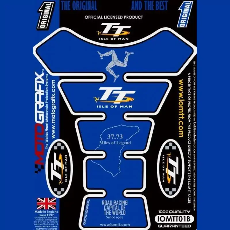 Neue Kollektion Motografix 3D Gel Tank Pad Protector Isle Of Man TT IOMTT01B