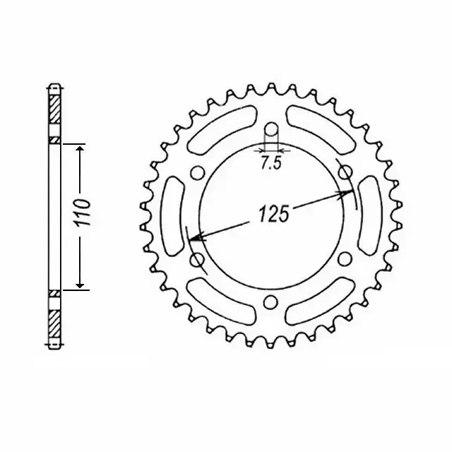 Abverkauf Kettenrad Stahl 41 Zähne Teilung 520 passend für Cagiva Freccia 125 C12R