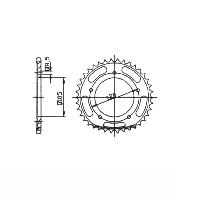 Markenware Kettenrad Stahl 62 Zähne Teilung 428 passend für Sachs ZX125 660