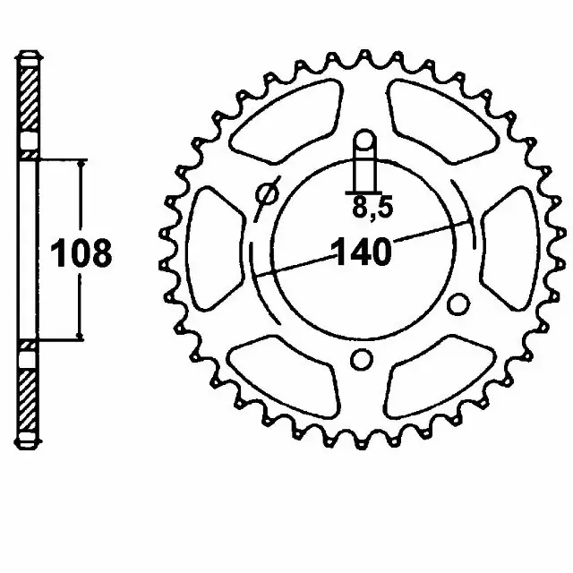 Mega-Angebot Kettenrad Stahl 51 Zähne Teilung 428 passend für Suzuki & Kawasaki