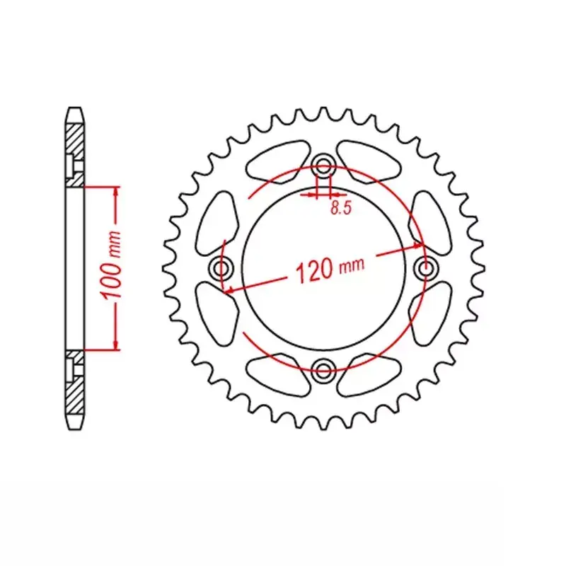Neuheit Kettenrad Stahl 56 Zähne Teilung 428 passend für Beta RR125