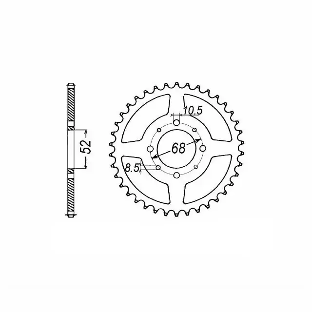 Abverkauf Kettenrad Stahl 42 Zähne Teilung 428 passend für Suzuki TS80X SC11A