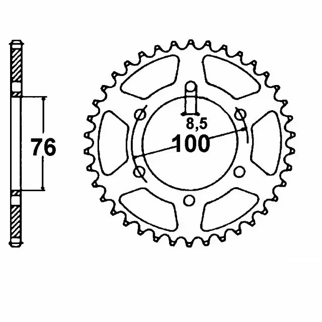Kettenrad Stahl 52 Zähne Teilung 428 passend für Yamaha Bestseller