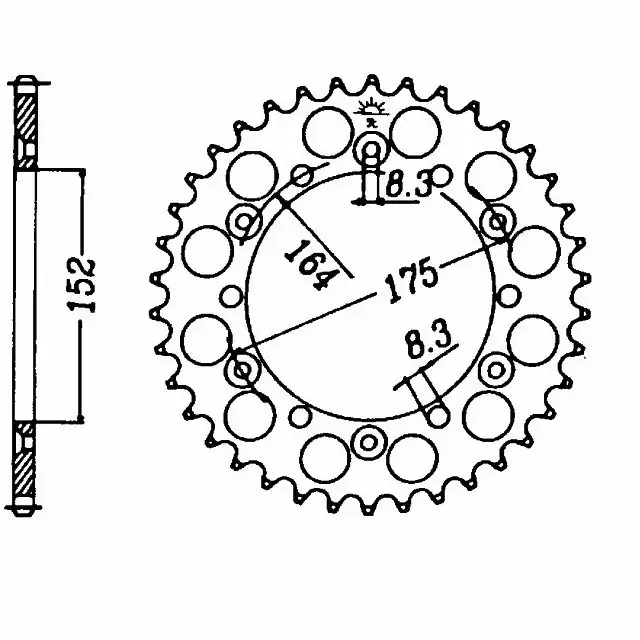 Kettenrad Stahl 40 Zähne Teilung 520 passend für Yamaha, Kreidler u. a. Begrenztes Angebot