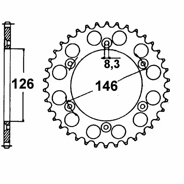 Top-Seller Kettenrad Stahl 47 Zähne Teilung 520 passend für Suzuki & Kawasaki