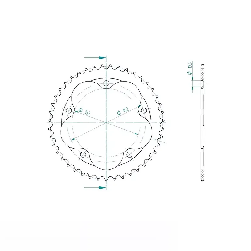 Rabatt Kettenrad Stahl 43 Zähne Teilung 520 passend für MV Agusta Brutale 675 B3