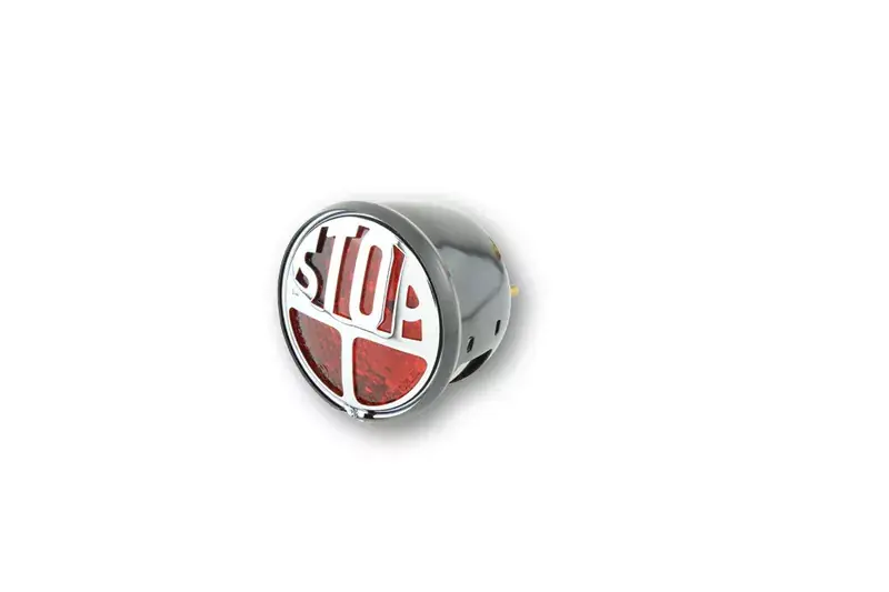 SHIN YO LED Rücklicht mit STOP-Emblem, rotes Glas, E-geprüft Ausverkauf