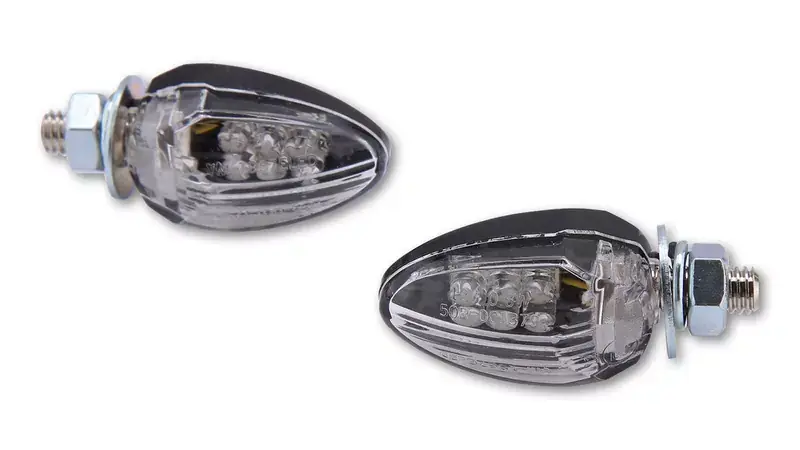 SHIN YO Drop LED Blinker Gehäuse Schwarz / Linse Klar (Paar), Vorn & Hinten Sonderangebot