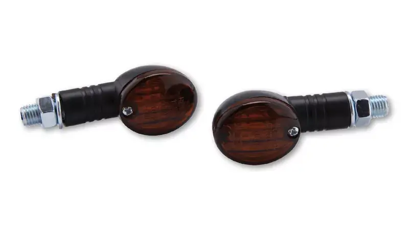 Billig SHIN YO Micro Glühlampen Mini Indicator Gehäuse Schwarz / Linse Rauchgrau-Orange (Paar), vorn & hinten