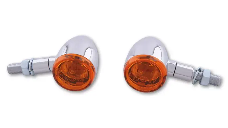 Letzte Chance SHIN YO Bullet Light Blinker Chrom / Orange Linse (Paar) – Vorn & Hinten