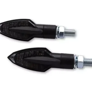 Bestseller SHIN YO Vinci LED Blinker Gehäuse Schwarz / Linse Rauchgrau (Paar), vorn & hinten