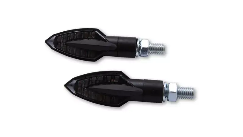 Bestseller SHIN YO Vinci LED Blinker Gehäuse Schwarz / Linse Rauchgrau (Paar), vorn & hinten