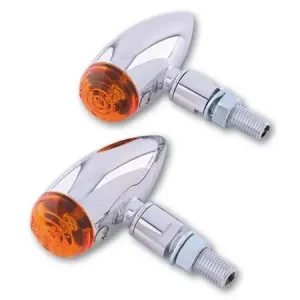 Zertifiziert SHIN YO Micro-Bullet Blinker Chrom mit orange Linse, Paar vorn & hinten