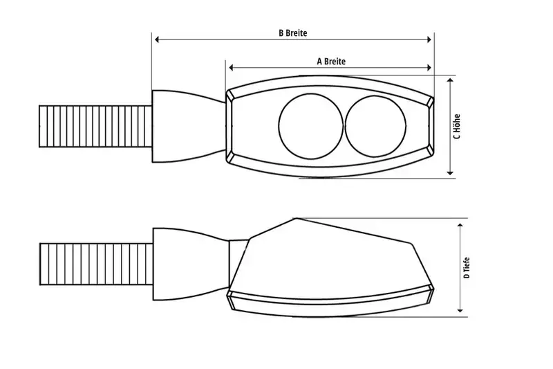 Letzte Chance SHIN YO Rock LED Blinker Schwarz/Getönt E-geprüft (Paar)