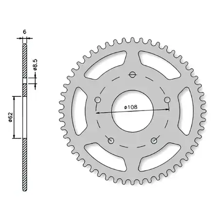 Kettenrad IGM Rieju SMX "06 62mm 5 Loch 50 Zähne Neue Ware