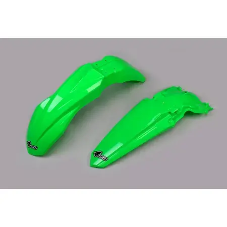 Set Schutzbleche vorn + hinten Kawasaki KX ab 2019 UFO grün fluo Solange Der Vorrat Reicht