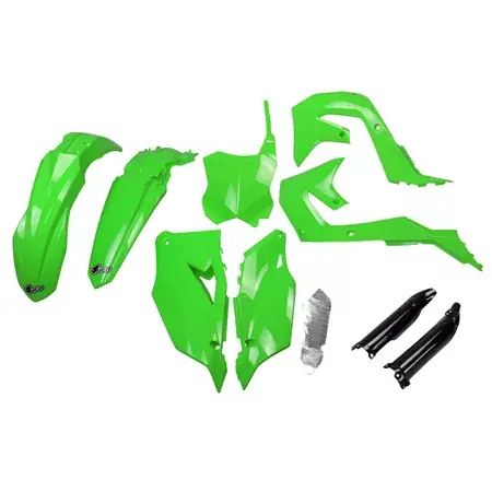Online Kaufen Plastik Kit mit Gabelprotektoren Kawasaki KX 250 ab 2021 UFO grün