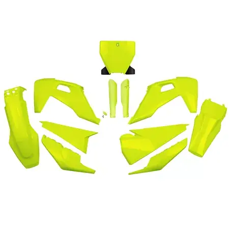 Saisonangebot Plastik Kit mit Gabelprotektoren Husqvarna TC / FC ab 2019 UFO neon gelb