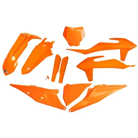 Jetzt Kaufen Plastik Kit mit Gabelprotektoren KTM SX / SX-F 2019-2022 UFO orange