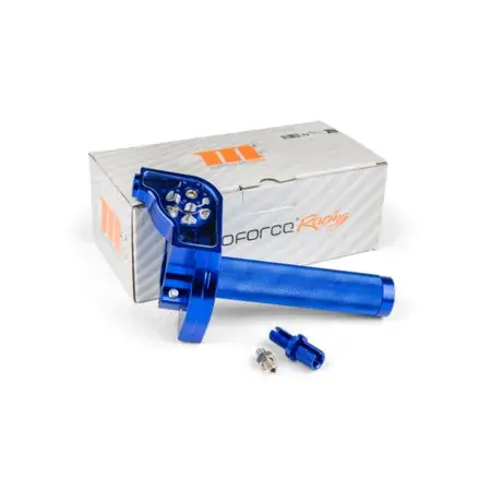 Kurzhub Gasgriff MotoForce Racing CNC Alu Blau Begrenztes Angebot