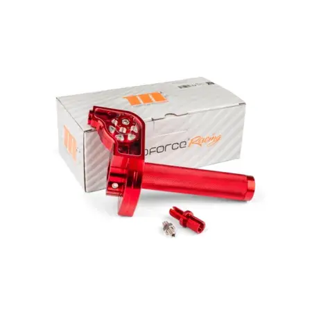Kurzhub Gasgriff MotoForce Racing Alu CNC Rot Garantierte Lieferung