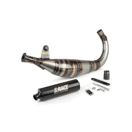 Auspuff MVT S-Race 85 - 100 low-mount Minarelli AM6 schwarz Begrenztes Angebot