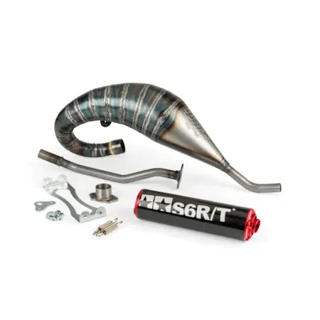 Aktuell Auspuff Stage6 R/T 70 - 80 high mount Derbi Schwarz / Rot