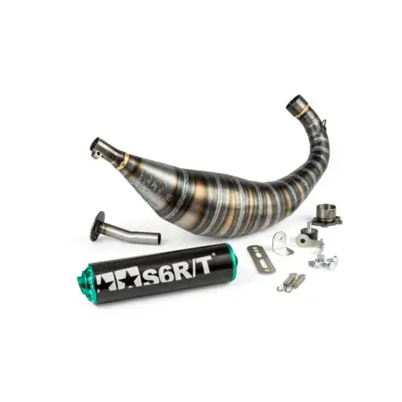 Preisknaller Auspuff Stage6 R/T 90 - 100 Derbi Schwarz / Türkis