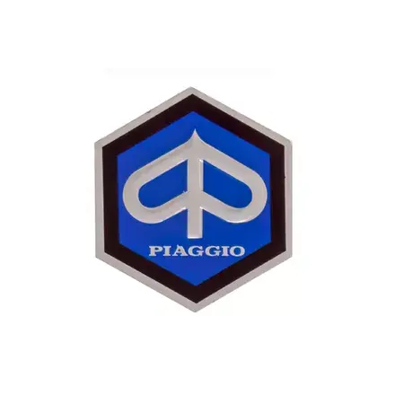 Rabatt Emblem Piaggio Sechseck Alumimium zum kleben 25x30mm